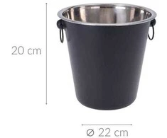 Excellent Houseware Juoda plieno kibiras ledui, butelis šampano, vynas, spiritas ledui