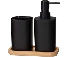 Bathroom Solutions PIECES CUB vonios kambario komplektas, juodas, 3 dalių