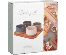 Secret De Gourmet PIECES VOYO užkandžių dubenėliai, 4 vnt. ant bambukinio padėklo