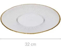 Home Styling Collection Essteller Lėkštė Serviravimo Lėkštė Stiklo Aukso 30 cm