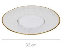Vilde Essteller Lėkštė Serviravimo Lėkštė Stiklo Aukso 30 cm