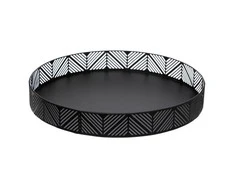 Style Dekoratyvinis padėklas, Boho stiliaus virtuvei, juodas, skersmuo 30 cm - Secret de Gourmet