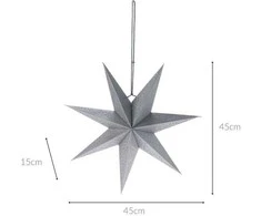 Christmas Decoration Sidabrinė Dekoratyvinė Žvaigždė 45 cm - Kalėdų Ornamentas