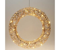 Dekoratyvinis Kalėdų vainikas 40 cm - Auksinis LED apšvietimas