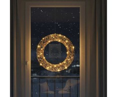 Dekoratyvinis Kalėdų vainikas 40 cm - Auksinis LED apšvietimas