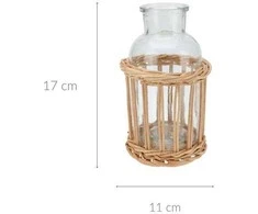 Home Styling Collection Dekoratyvinis buteliukas pintame krepšelyje
