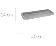 Home Styling Collection Dekoratyvinis medinis padėklas WOOD, pilkos sp., 40 x 14 x 3,2 cm