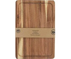 Eh Excellent Houseware Akacijų medienos pjaustymo lenta 37x25 cm su giliu grioveliu