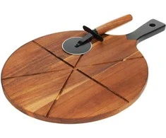 Excellent Houseware Medinė picos lenta su pjautuvu 30 cm 2 vnt.