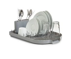 Zeller Dish Drain Rack, metal chromed/pilkas plastikas