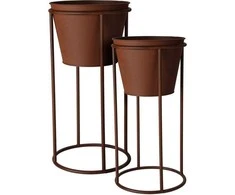 Home Styling Collection Gėlių vazonai ant kojų, rūdžių efektas, 2 vnt