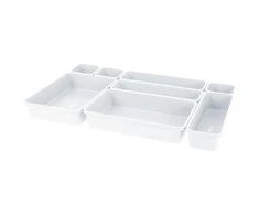 Storage Solutions Stalčių tvarkyklės - 8 vnt komplekte, balta spalva