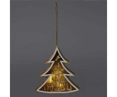 Home Styling Collection Medinė kalėdinė dekoracija pakabinimui, 12 cm