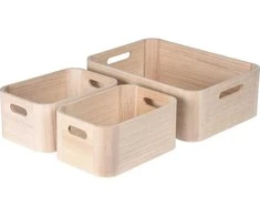 Home Styling Collection Medinės organizacinės dėžės, 3 vnt.