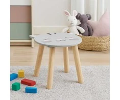 Home Styling Collection Medinė vaikiška taburetė SAFARI su gyvūnų motyvu, 28 cm