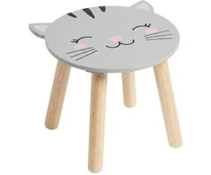 Home Styling Collection Medinė vaikiška taburetė SAFARI su gyvūnų motyvu, 28 cm