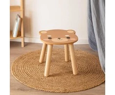 Medinė vaikiška taburetė SAFARI su gyvūnų motyvu, 28 cm