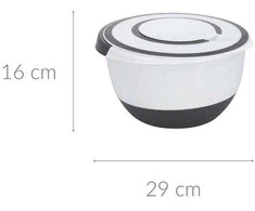 Excellent Houseware Maišymo dubuo su dangčiu 5 l - Baltas, patvarus, su antgaliu