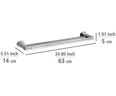 Dvigubas rankšluosčių laikiklis MARIBOR, 60 cm, be gręžimo UV-loc, WENKO