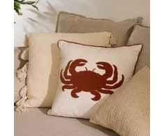 Atmosphera Embroidered crab cushion OCEANIA, 45 x 45 cm