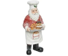 Atmosphera Kalėdų Senelio figūrėlė su padėklu ir sausainiais, 28 cm