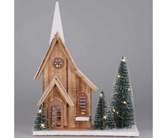 Figūrėlė pagaminta iš eglės su LED nameliu, 34 cm