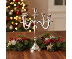 Home Styling Collection Five žvakidė su spirale, sidabrinė, 30 cm