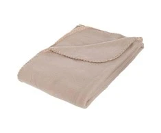 Atmosphera Fleece Vilnos antklodė šilta ir maloni liesti pledas iš švelnaus smėlio spalvos audinio - 150 x 125 cm