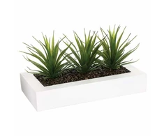 Aloe Gėlių vazonas su trimis alavijo sodinukais, papuošimas dirbtiniais augalais Atmosphera Créateur d'intérieur