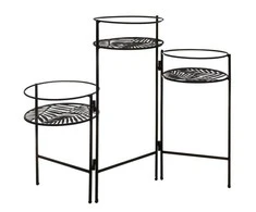 Atmosphera Gėlynas metalinis stovimas LAPAS, 3 gėlių pagrindai, 49 cm, juoda