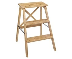 5five Simply Smart Bamboo Sulankstomos kopėčios, žemos, bambukinės, 3 pakopos, 63,5 cm