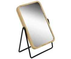 Frame Makiažo veidrodis bambukiniame rėmelyje, didinantis, besisukantis