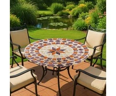 Maximex Garden tablecloth with elastic for round table, mosaic, Ø 70-86 cm