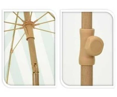 Saulės skėtis su kutai 2x1.83m žalias/baltas