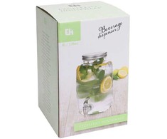 Stiklinis indas su kraneliu, 4 l