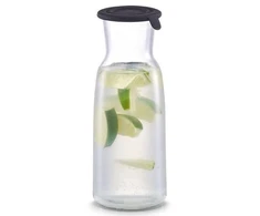 Zeller Stiklinis dekanteris su silikoniniu dangteliu, stiklainis, ąsotis, 700 ml, juodas