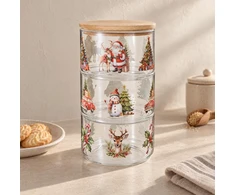 Bamboo Stiklinis stiklainis su bambukiniu dangteliu, 550 ml