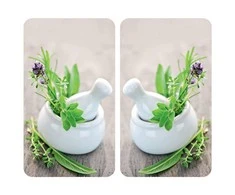 Stiklinės lėkštės HERB GARDEN viryklei - 2 vnt, WENKO