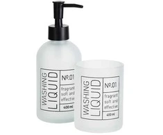 Bathroom Solutions Stiklinis muilo dozatorius ir dantų šepetėlių laikiklis ONYX