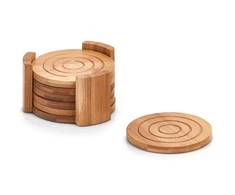 Bamboo Stiklinis stovas, padėklas, 100% bambukas - komplekte 7 elementai, ZELLER
