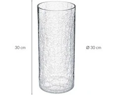 Glass vase, crackle motif, Atmosphera créateur d'intérieur, 30 cm