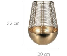 Home Styling Collection Gold Auksinis žvakių žibintas, metalinis