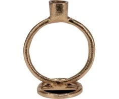 Home Styling Collection žvakidė aliuminė auksinė 15 cm ilgaliekančioms žvakėms