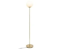 Dekoracja Domu Lamp Toršeras su apvaliu gaubtu, metalas, auksas, 134 cm