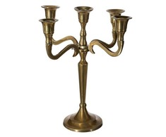 Žvakidė 5 žvakėm t. aukso spalvos metalinė 22,5,22,5x28 cm Atmosphera 103425A