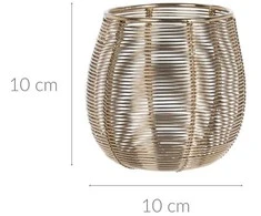 Art-Pol Metalinė žvakidė WIRE, aukso sp., 9,5 x 9 cm