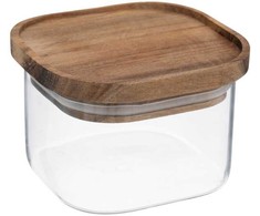 5five Simply Smart Hermetiškas stiklinis indas su mediniu dangteliu, 400 ml