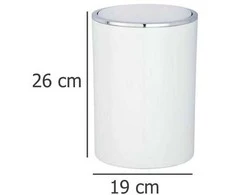 Wenko Weko šiukšliadėžė su mygtuku 5L balta (23882)