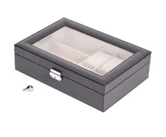 Kmtp Laikrodžio dėžutė juoda 30x21x8 cm