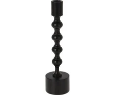 Hs Decoration Žvakidė aliuminis juoda 23,5 cm